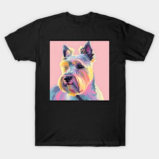 Retro Scottish Terrier: Pastel Pup Revival T-Shirt